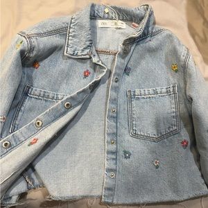 Zara toddler girl floral jean jacket